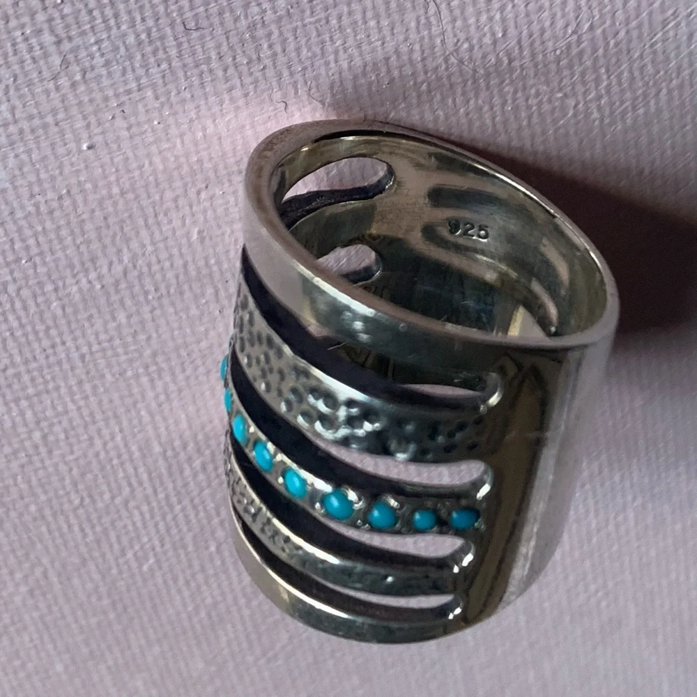 Pamela Love turquoise and silver Cage Ring - Picture 4 of 5